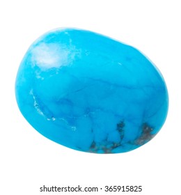natural mineral gem stone - specimen of turkvenit (blue howlite) gemstone isolated on white background close up - Shutterstock ID 365915825