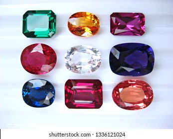 Natural Multi Colors Sapphire Gemstone Fancy Shape Cutting For Jewellery
