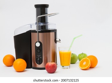 Natural orange juice.  Juicer harvester