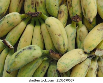 Natural Organic Bananas Just Ripe With Mottled Skin