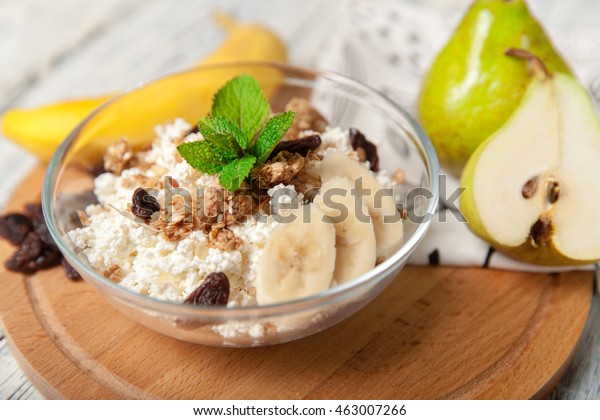Natural Organic Cottage Cheese Healthy Breakfast Stock Photo Edit