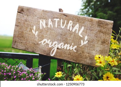 Natural Organic Wooden Sign Board Mockup