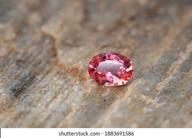 Natural Padparadscha Sapphire Gemstone from Madagascar, 0.94 carats, Rare Orangish Pink Color  - Shutterstock ID 1883691586