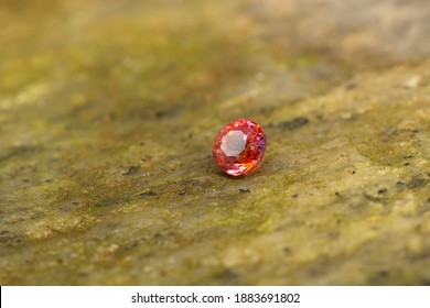 Natural Padparadscha Sapphire Gemstone, Obtained From Ratanapura Sri Lanka, 0.57 Carats, A Great Color Combination Of Pink And Orange