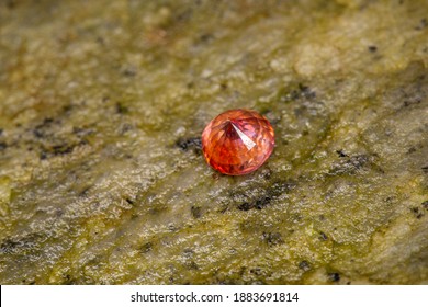 Natural Padparadscha Sapphire Gemstone, Obtained From Ratanapura Sri Lanka, 0.57 Carats, A Great Color Combination Of Pink And Orange