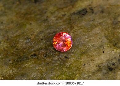 Natural Padparadscha Sapphire Gemstone, Obtained From Ratanapura Sri Lanka, 0.57 Carats, A Great Color Combination Of Pink And Orange