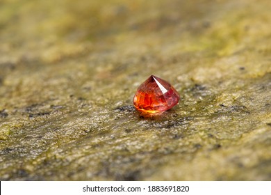 Natural Padparadscha Sapphire Gemstone, Obtained From Ratanapura Sri Lanka, 0.57 Carats, A Great Color Combination Of Pink And Orange