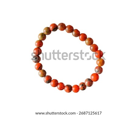 Natural Pattern Red Jasper Stone Bead Bracelet