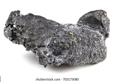 Natural Platinum Nugget From Nischni-Tagil (Russia) Isolated On White Background