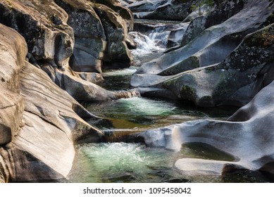 Natural pools of Los Pilones in Garganta de los Infiernos gorge, Caceres province in Spain