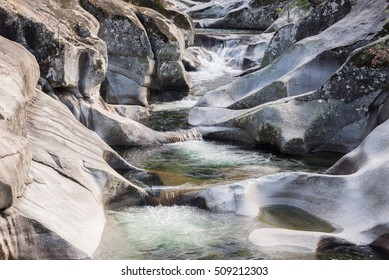 Natural pools of Los Pilones in the Garganta de los infiernos gorge, Jerte valley, Caceres (Spain)