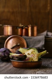 natural purple vegetables artichokes for salad and canning - Shutterstock ID 1536978683