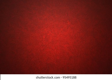 Natural Qualitative Red Leather Texture. Close Up.