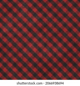 Natural Red Black Plaid Fabric texture as background