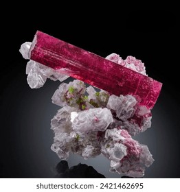 Natural Red Tourmaline Stone, Rough Mineral Gems 