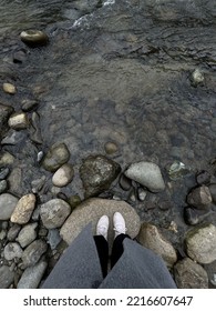 Natural River With A Cold  Fall Weather