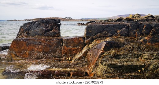 Natural Rock Formation With Sea