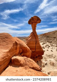 Natural Rock Formation at The Toadstools in Grand Staircase-Escalante National Monument in Utah.