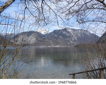 Natural Rocky Landscape In Austria With The Lake Hallstätter See 