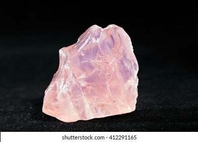 Natural Rose Quartz Isolated On Black Background