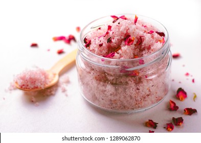 Natural Rose Sugar Scrub, Homemade Cosmetics, Body Spa Treatment