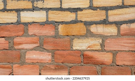 Natural rough elevation stone texture, multicolor rusty wall with cement border elevation for ceramic wall tile, exterior home decor.