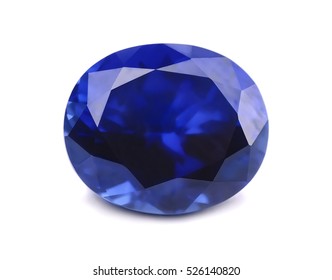 Natural Sapphire Gemstone Isolated On White