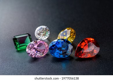 Natural Sapphire gemstone, Jewel or gems on black
