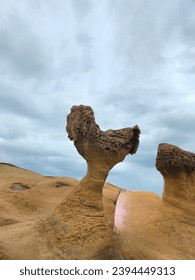 Natural scenic landscape at Yehliu Geopark in Taiwan 