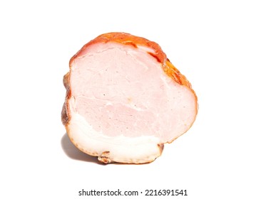 Natural Smoked Ham Isolated On White.