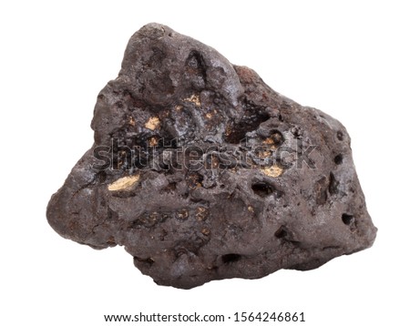 Natural specimen of Goethite mineral - ferric oxyhydroxide is a product of the weathering of iron-bearing minerals, is an important component of bog iron ores and well known as a pigment brown ochre
