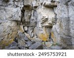 Natural stone sculpture background at Rattlesnake Point Conservation Area in Ontario, Canada. 