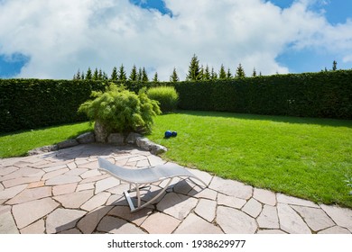 Natural Stone Terrace With Green Garden