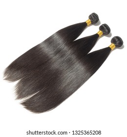 Natural Straight Black Human Hair Weaves Extensions Bundle