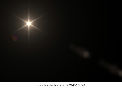 Natural Sun flare on the black background. Optical lens flare. - Shutterstock ID 2234515393