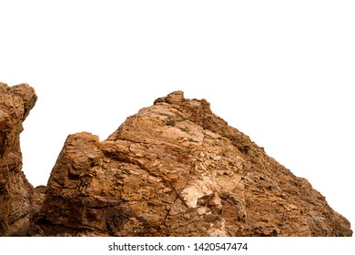 the natural texture surface detail of the brown stone that is creative both beautiful and independent on white background isolate - Shutterstock ID 1420547474