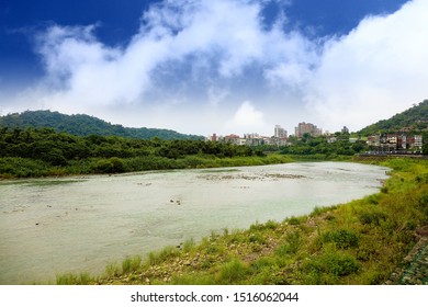 The Natural View Beside Xindian River At New Taipei City , Taiwan