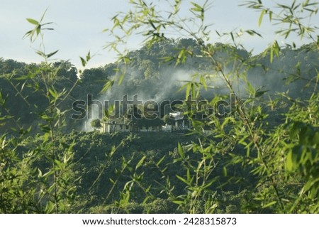 Natural view of hill with beautiful sean