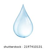 Natural water drop isolated on white background. Clipping path.