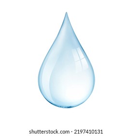 Natural water drop isolated on white background. Clipping path. - Shutterstock ID 2197410131