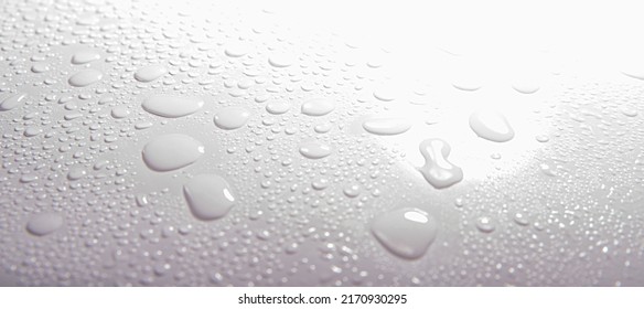 natural water drop texture. Full Frame Shot Of Water Drops On White Table