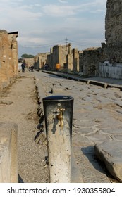 Natural Water Pump On A Street Of Pompeii.