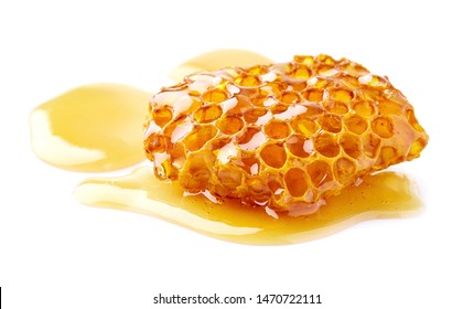 Natural Wild Honey On White Background