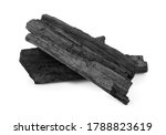 Natural wood charcoal, traditional charcoal or hard wood charcoal isolated