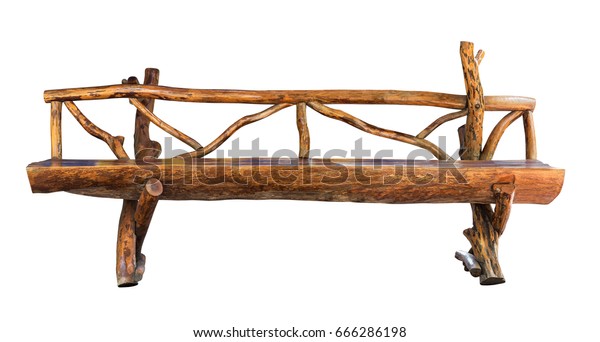Natural Wooden Long Chair Garden Furniture Stock Photo Edit Now