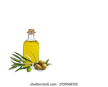 Natural yellow olive oil, for making healthy food, Isolated white background. - Powered by Shutterstock