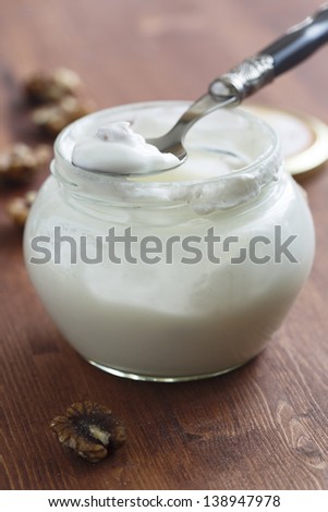 Similar – Griechischer Joghurt auf Holztisch