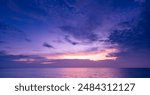 Nature beautiful Light Sunset or sunrise over sea, Colorful dramatic majestic scenery Sky with Amazing clouds and waves in sunset sky