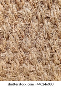 Nature Carpet Made From Coconut Fiber. Coir Carpet. Closed Up, Texture / Background