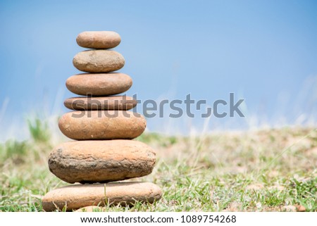 Nature Concept Close up of stack of stone on the ground for background or wallpaper
